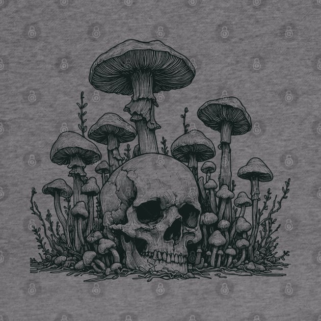 drawing skull, skull rock, skull bones, magic mushroom, shroom mushroom, fungi, fungi t, bioluminescent fungi, fantastic fungi by Thunder Biscuit